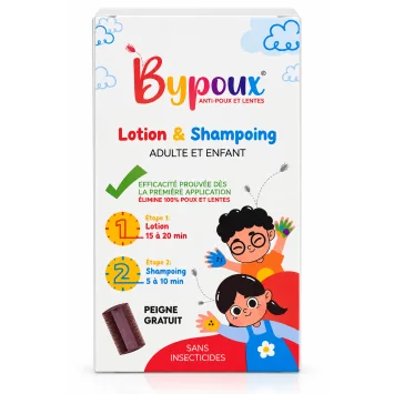 BYPOUX LOTION & SHAMPOOING ANTI-POUX ET LENTES ADULTE & ENFANT