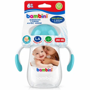 BAMBINI BIBERON LARGE AVEC ANSES 280ML