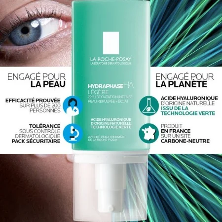 LA ROCHE POSAY HYDRAPHASE HA LEGERE CREME HYDRATANTE VISAGE A L'ACIDE HYALURONIQUE 50 ML