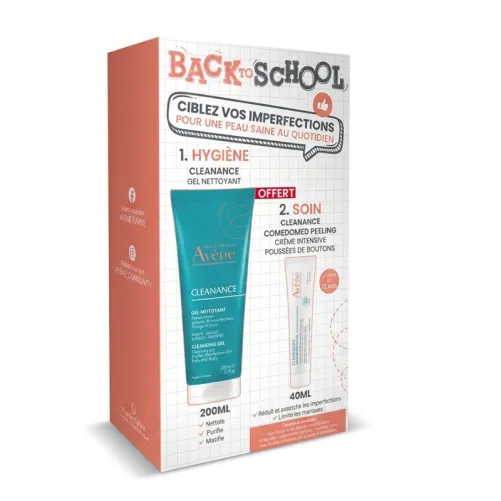 AVENE CLEANANCE COMEDOMED PEELING 40ML + GEL NETTOYANT 200ML OFFERT