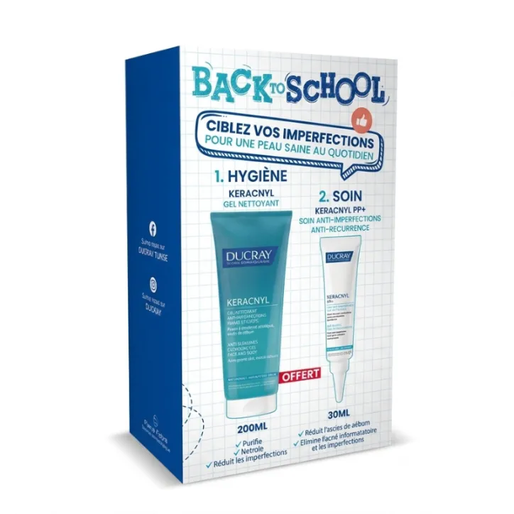 DUCRAY KERACNYL PP+ 30ML + GEL NETTOYANT 200ML OFFERT