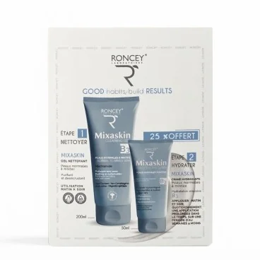 RONCEY COFFRET OCTOBRE ROSE MIXASKIN GEL 200ML+CREME HYDRATANTE 50ML