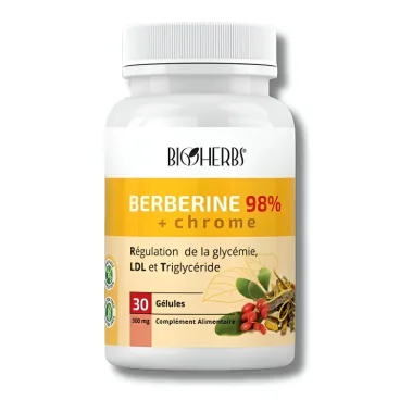 BIOHERBS BERBERINE 98% + CHROME 30 GELULES