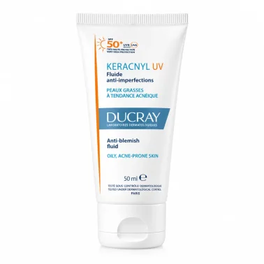 DUCRAY KERACNYL UV FLUIDE ANTI IMPERFECTIONS PEAUX GRASSES A TENDANCE ACNEIQUE SPF50 50ML
